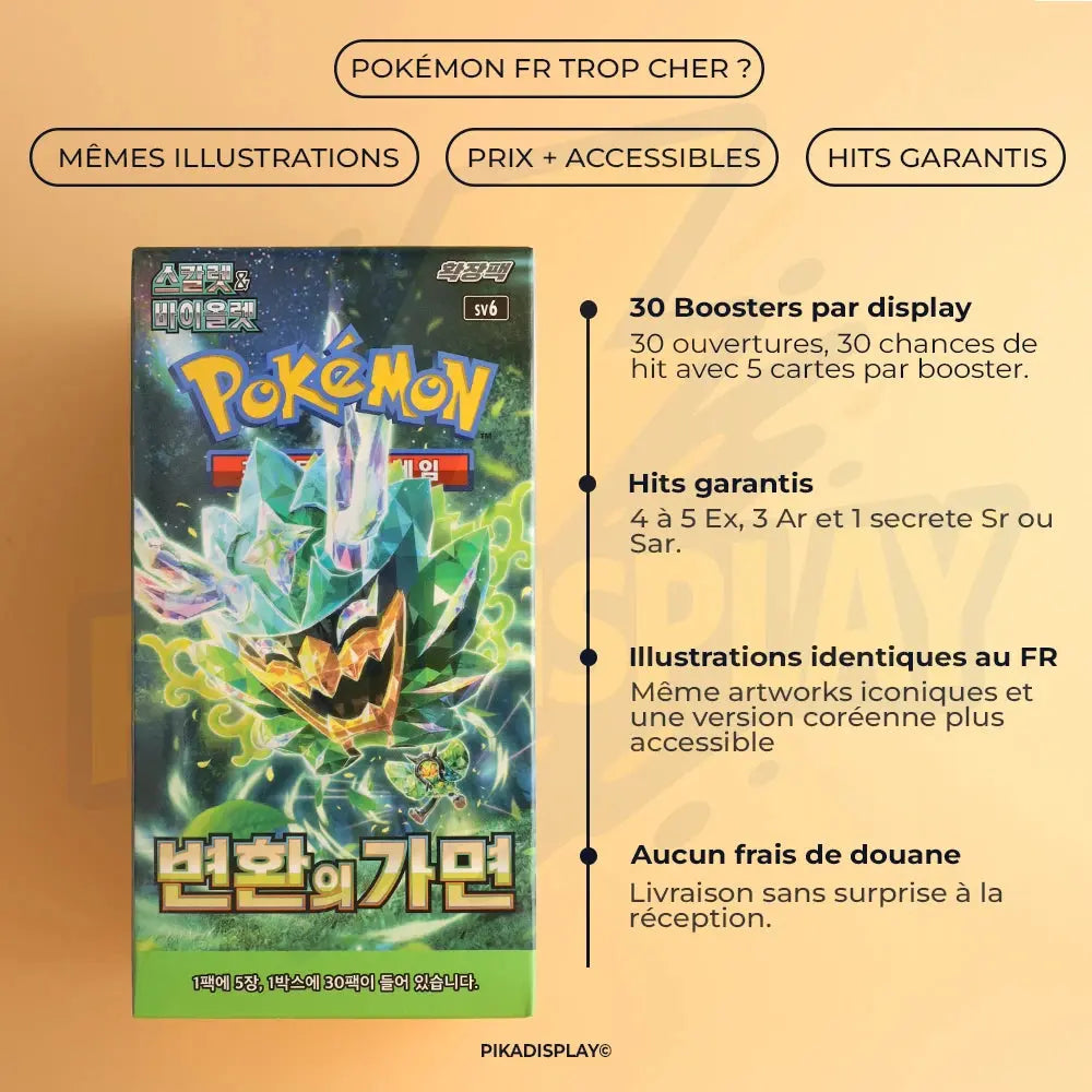Display Pokémon Twilight Masquerade SV6 coréen PIKADISPLAY
