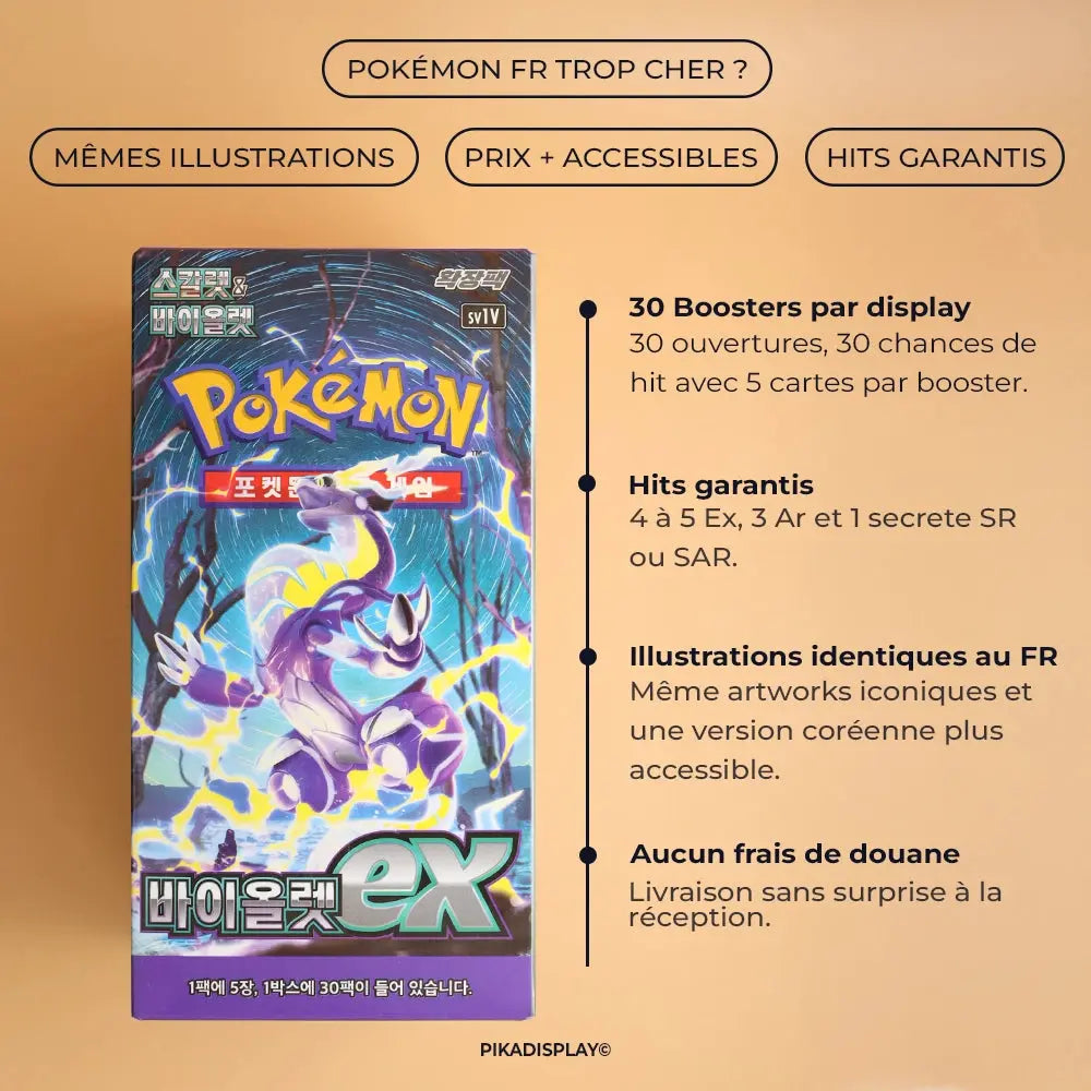 Display Pokémon Violet ex (Écarlate et Violet) SV1V coréen PIKADISPLAY