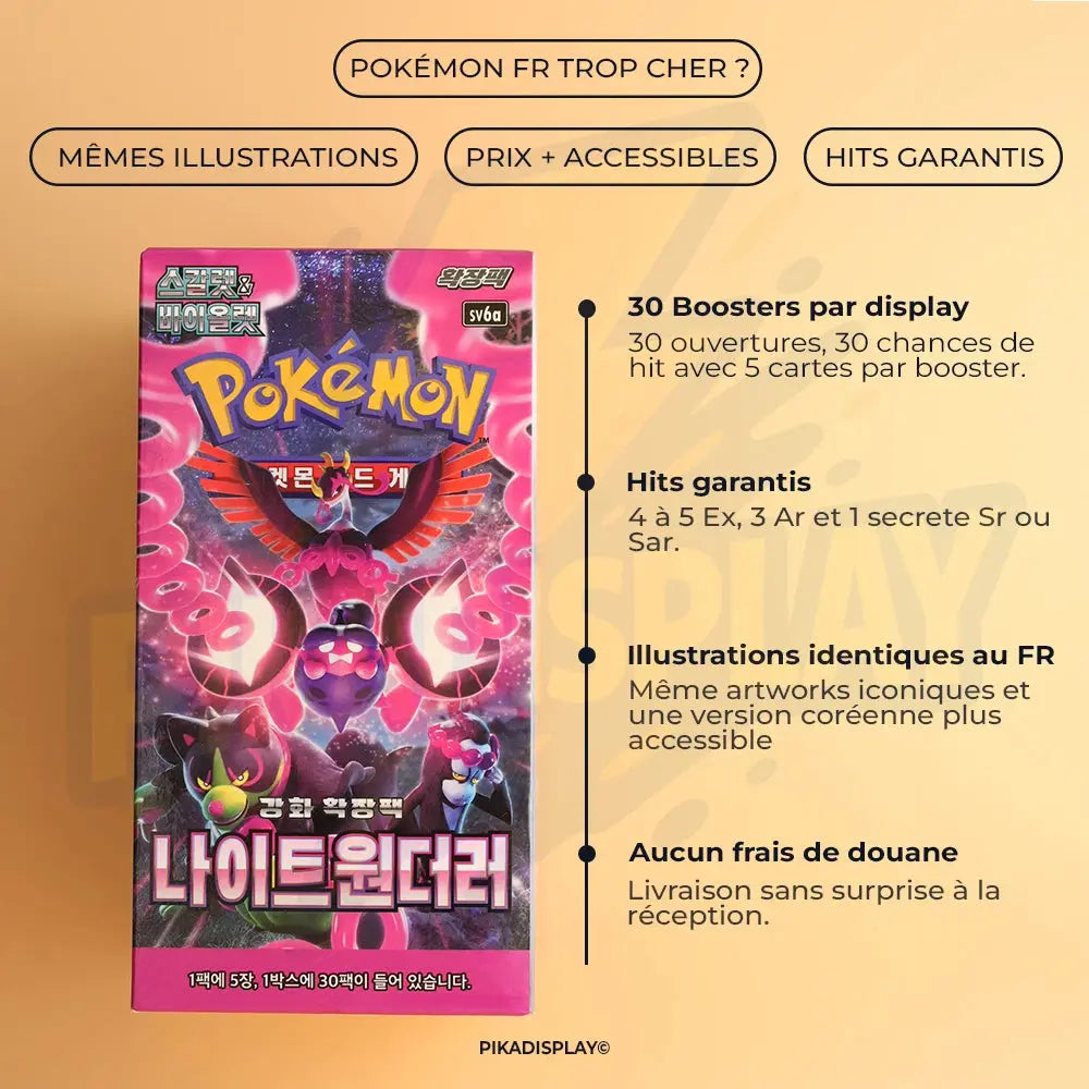 Display Pokémon coréen Sv6a Night Wanderer PIKADISPLAY
