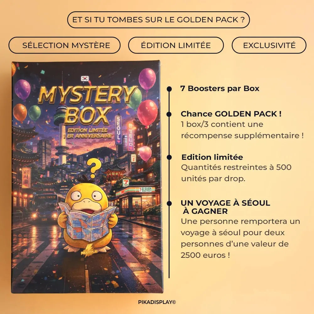 Mystery Box Pokémon – Édition Anniversaire (Voyage à Séoul à gagner) PIKADISPLAY