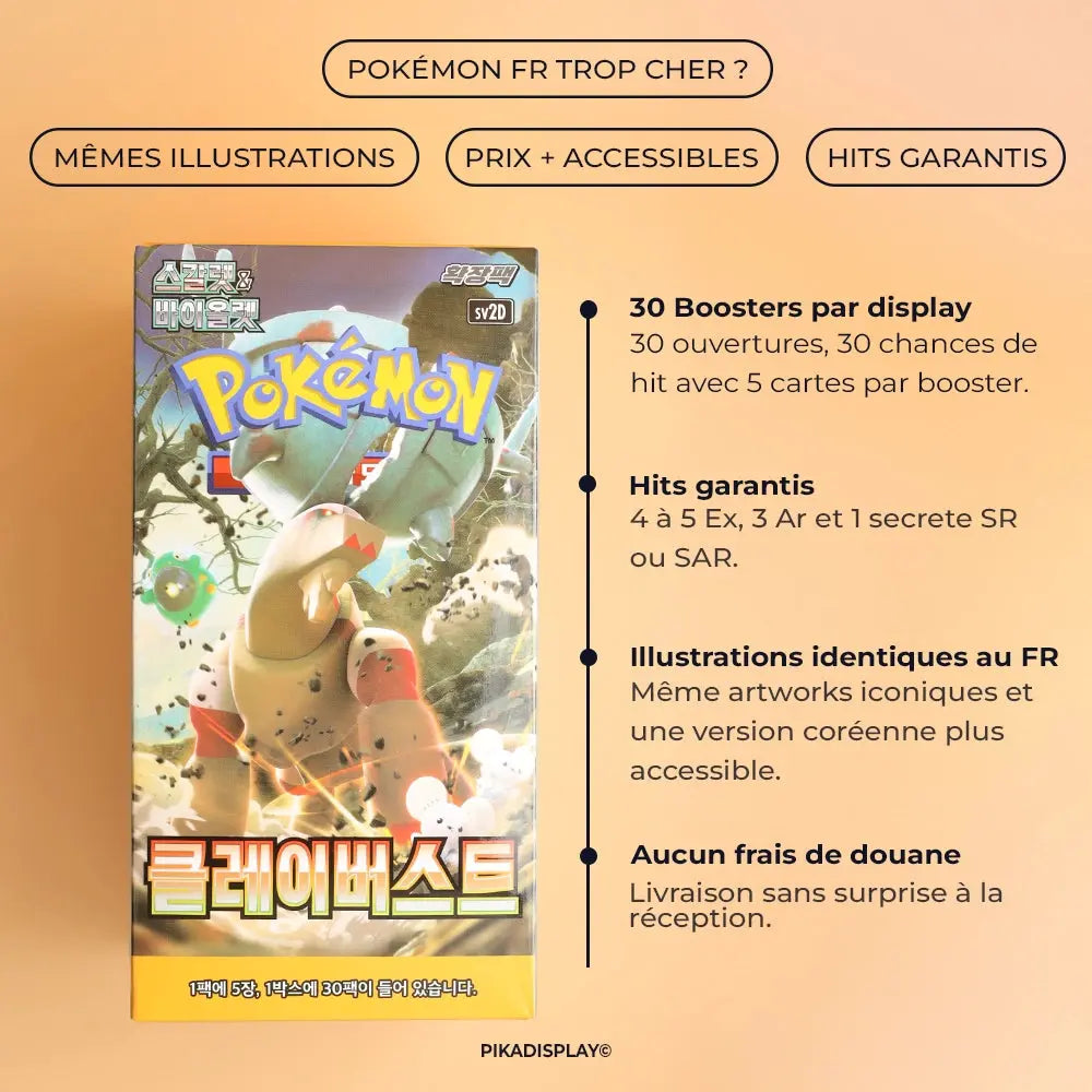 Display Pokémon Clay Burst (Évolutions à Paldea) SV2D coréen PIKADISPLAY