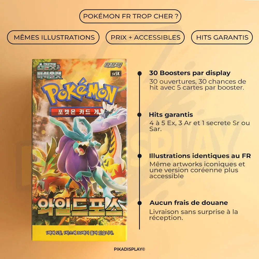 Display Pokémon Coréen SV5k Wild Force Forces Temporelles PIKADISPLAY