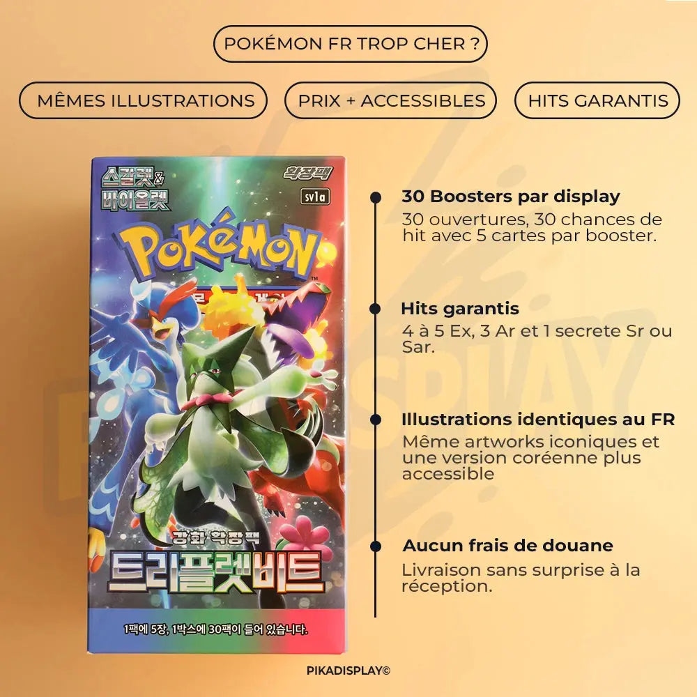 Display Pokémon Coréen sv1a Triple Beat PIKADISPLAY