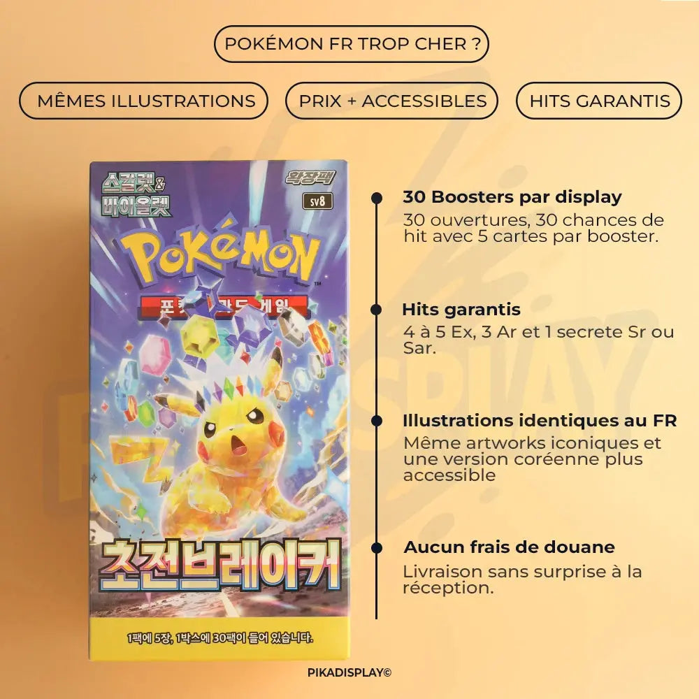 Display Pokémon Etincelles déferlantes coréen SV8 PIKADISPLAY