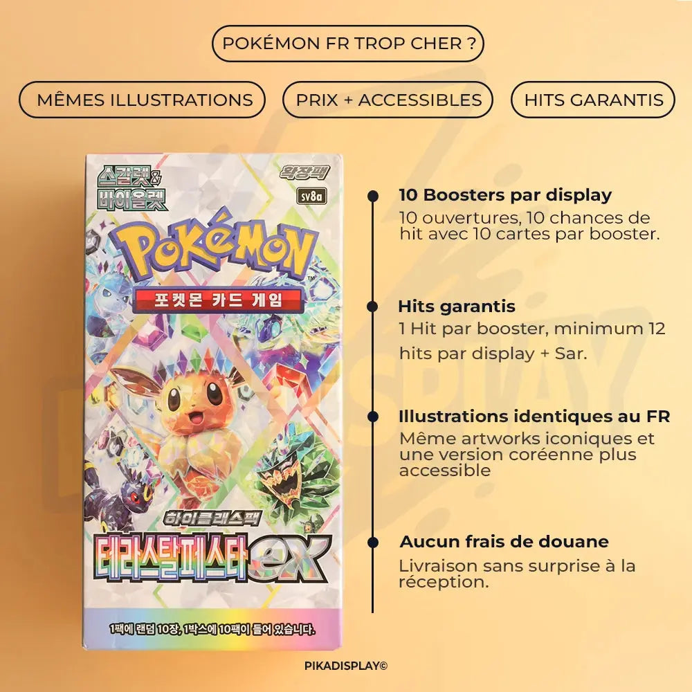 Display Pokémon Evolution prismatique sv8a Terastal Festival coréenne PIKADISPLAY