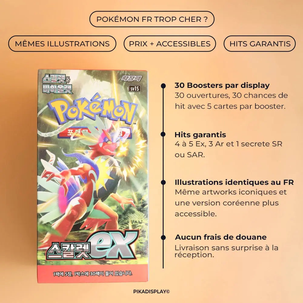 Display Pokémon Scarlet ex (Écarlate et Violet) SV1S coréen PIKADISPLAY