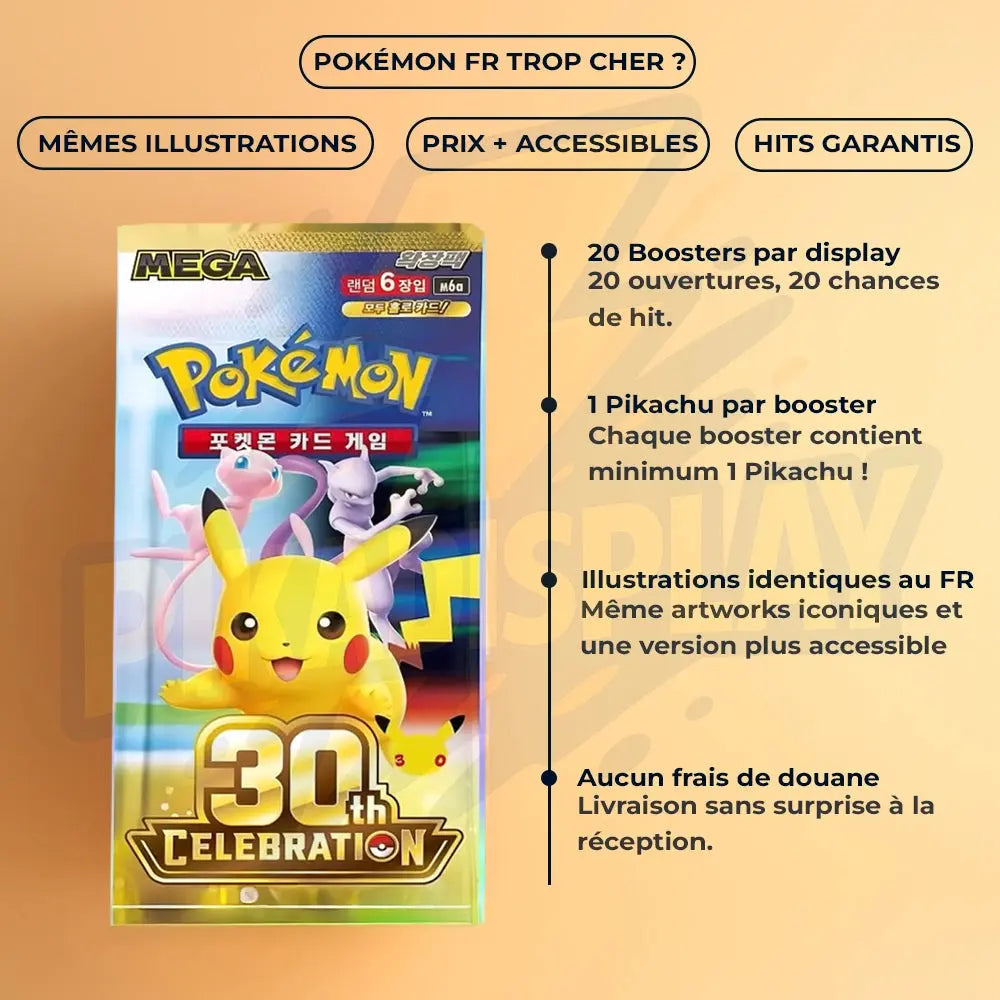 PRECO VIP Display Pokémon Coréen M6A– 30th celebration anniversaire