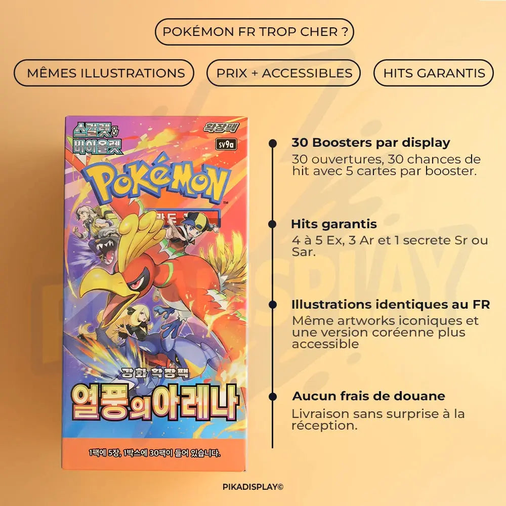 Pack Duo Pokémon Coréen – Glory of Team Rocket SV10 + Heat Wave Arena SV9A PIKADISPLAY